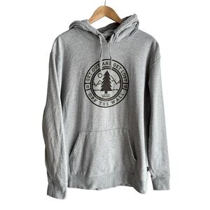 Vans Off The Wall Wilderness Graphic Sweatshirt Sz L Grey Pullover Hoodie VGUC